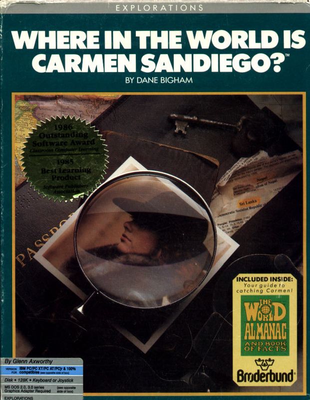 Where in the World is Carmen Sandiego box art for Commodore 64
